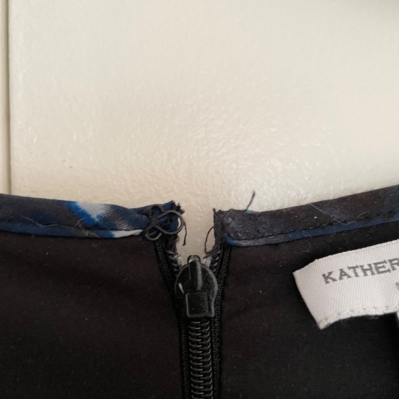 Katherine Barclay Montreal Abstract Print Blue Midi Shift Dress Size 2 - Picture 4 of 13